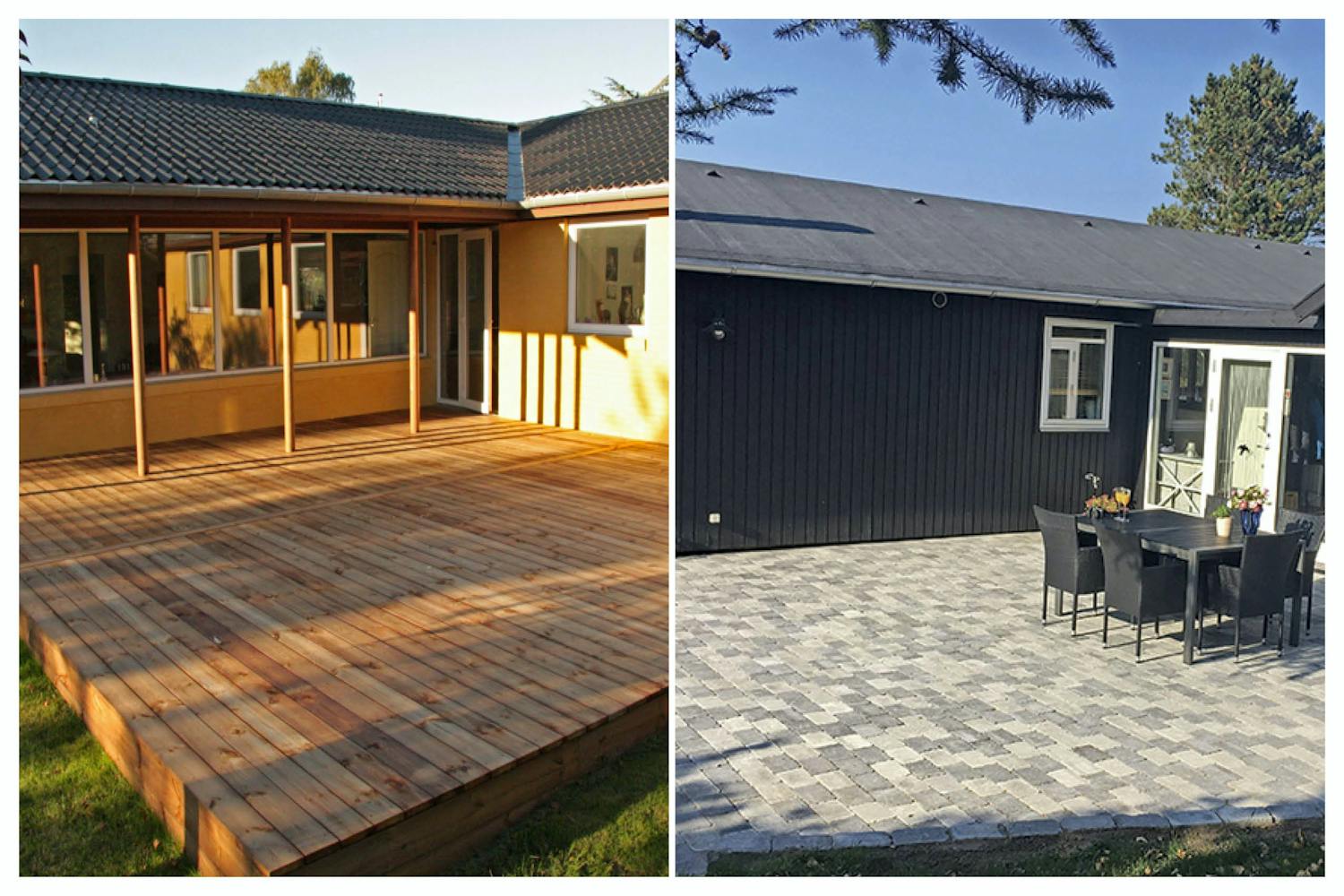 Træ eller fliser til terrassen? Få overblik over fordele og ulemper. Træ eller fliser til terrassen? Få overblik over fordele og ulemper.